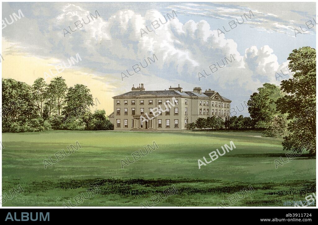Farnham Lodge, County Cavan, Ireland, home of Lord Farnham, c1880. A print from A Series of Picturesque Views of Seats of the Noblemen and Gentlemen of Great Britain and Ireland, edited by Reverend FO Morris, Volume I, William Mackenzie, London, c1880. Wood-engraved plates after paintings by Benjamin Fawcett and Alexander Francis Lydon.