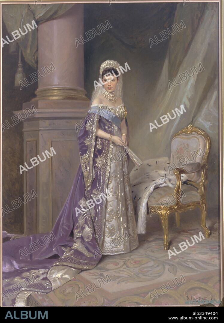 VLADIMIR YEGOROVICH MAKOVSKY. Portrait of Empress Maria Feodorovna, Princess Dagmar of Denmark (1847-1928).