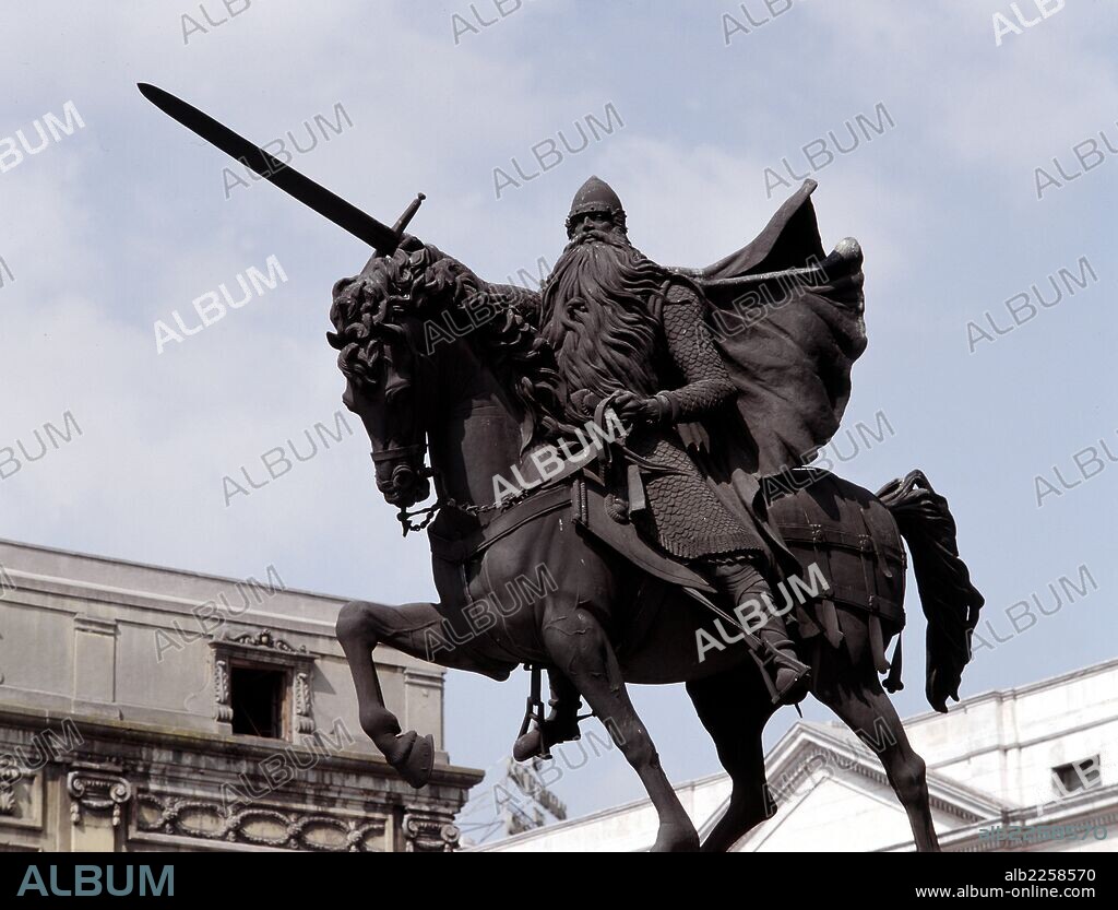 JUAN CRISTÓBAL. CID, EL (RODRIGO DIAZ DE VIVAR). CABALLERO CASTELLANO. 1043-1099. MONUMENTO EN BURGOS, OBRA DE JUAN CRISTOBAL.