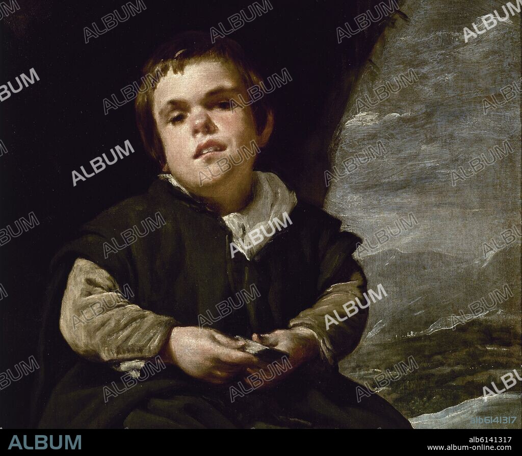 DIEGO VELAZQUEZ (1599-1660). FRANCISCO LEZCANO, EL NIÑO DE VALLECAS - DETALLE - 1635-1645 - OLEO/LIENZO - 107x83 cm - BARROCO ESPAÑOL - NP 1204 - CONJUNTO 34948.
