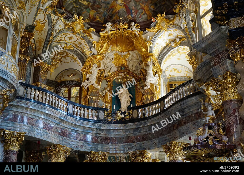 The court chapel at the Residence Palace, UNESCO World Heritage Site, Wurzburg, Bavaria, Germany, Europe.
