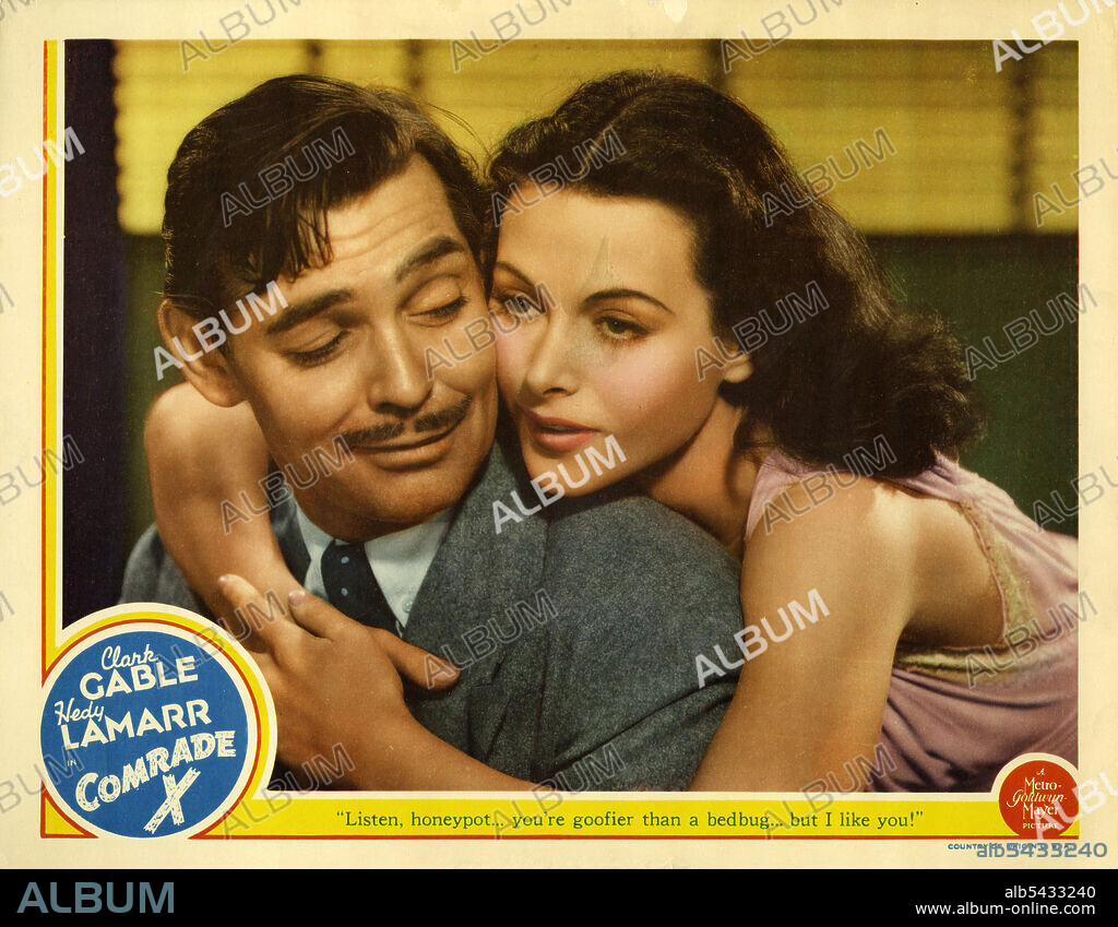 CLARK GABLE and HEDY LAMARR in COMRADE X, 1940, directed by KING VIDOR. Copyright M.G.M.
