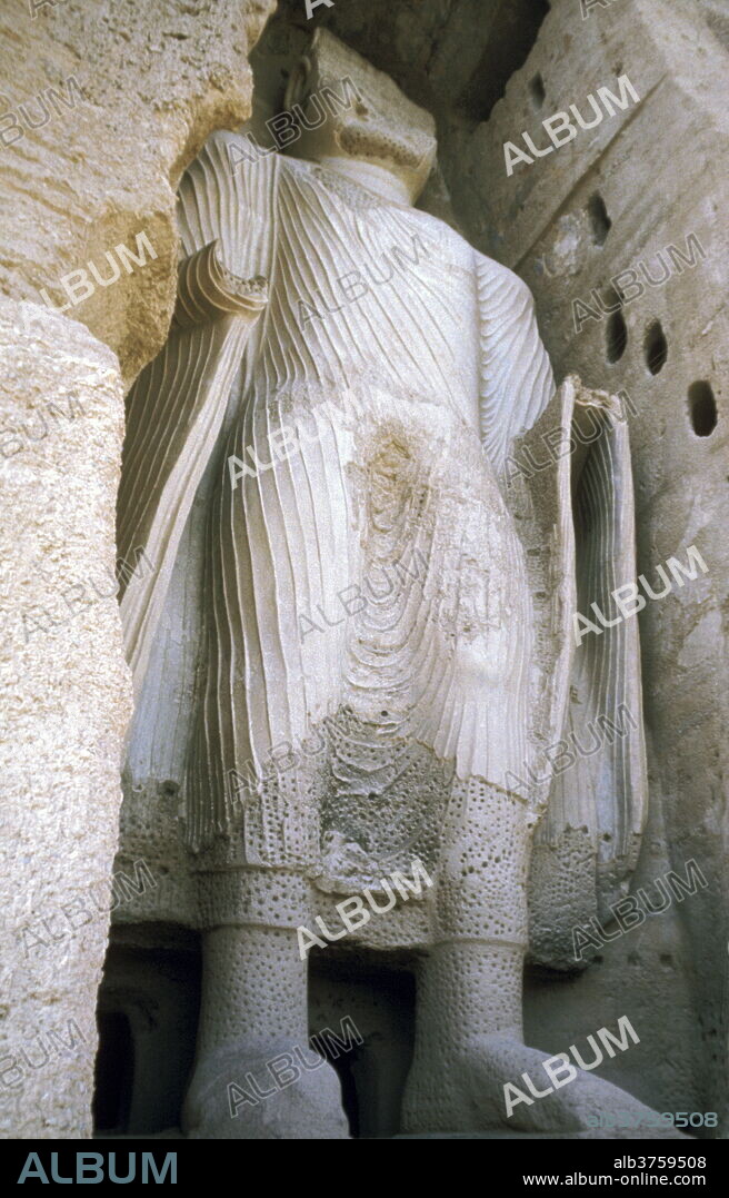 The giant Buddha image at Bamyan, UNESCO World Heritage Site, since destroyed by the Taliban, Bamiyan, Afghanistan., Asia.