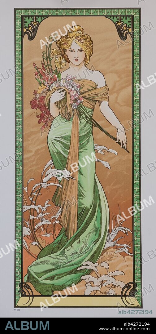 ALFONS MARIE MUCHA. Spring (From the Series Les Saisons).