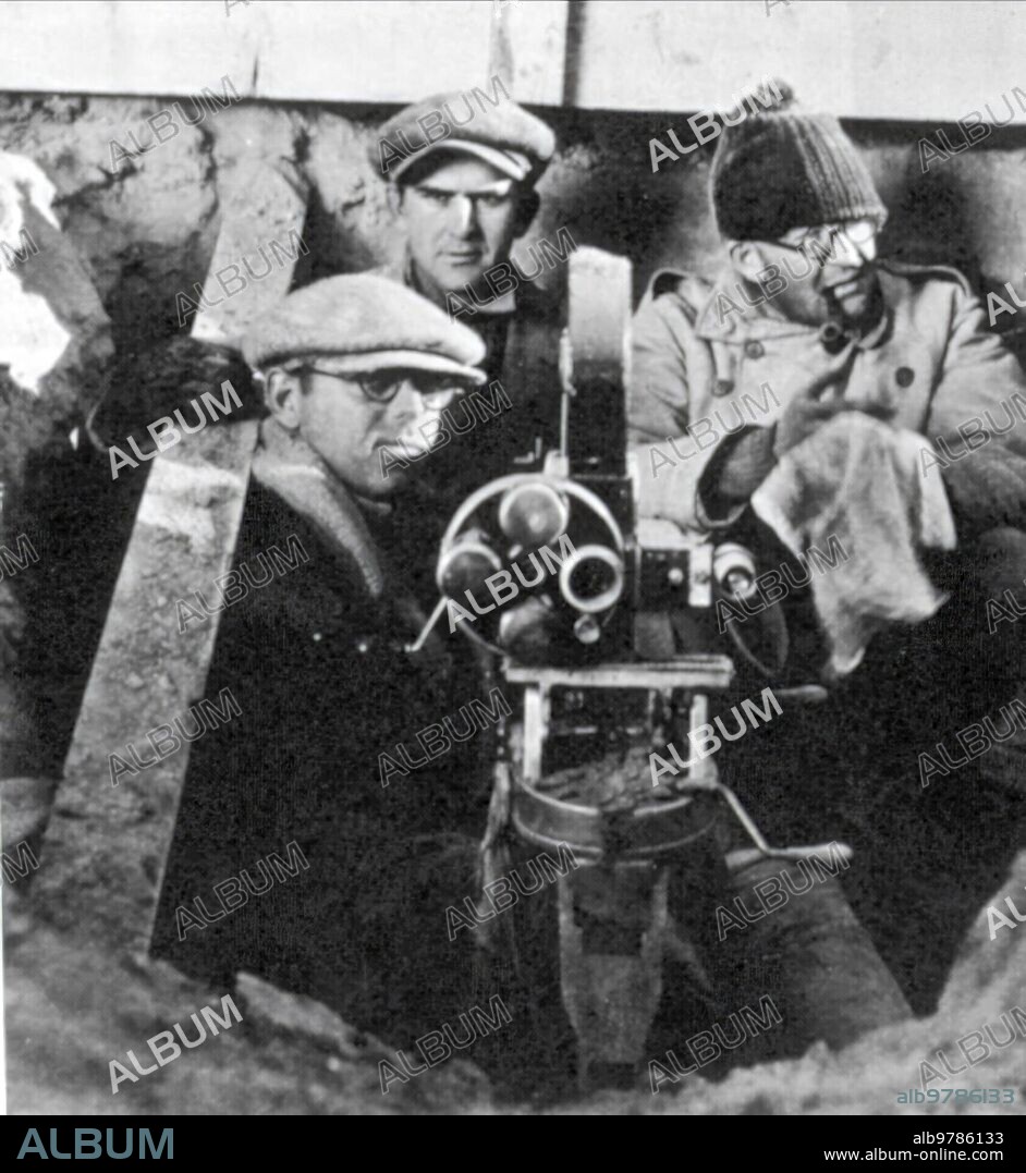 1924. Filming of "The Iron Horse", western Directed by John Ford.