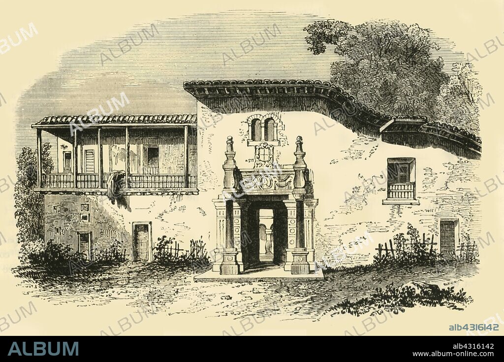 'House of Pizarro, Cuzco', 1890. Colonial villa of Francisco Pizarro, (c1471-1541) Spanish colonist of the Inca who arrived in Cusco in 1533. From "Cassell's Illustrated Universal History, Vol. IV - Modern History", by Edmund Ollier. [Cassell and Company, Limited, London, Paris and Melbourne, 1890].