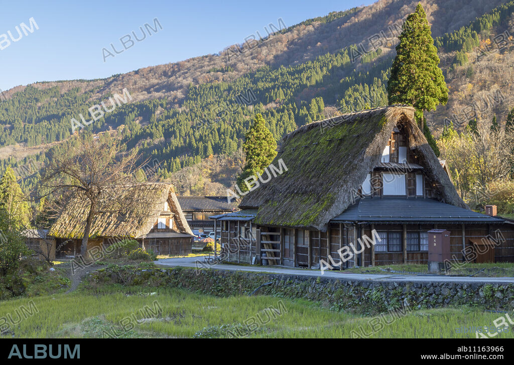 Traditional houses of Ainokura, UNESCO World Heritage Site, Gokayama, Toyama Prefecture, Honshu, Japan, Asia.