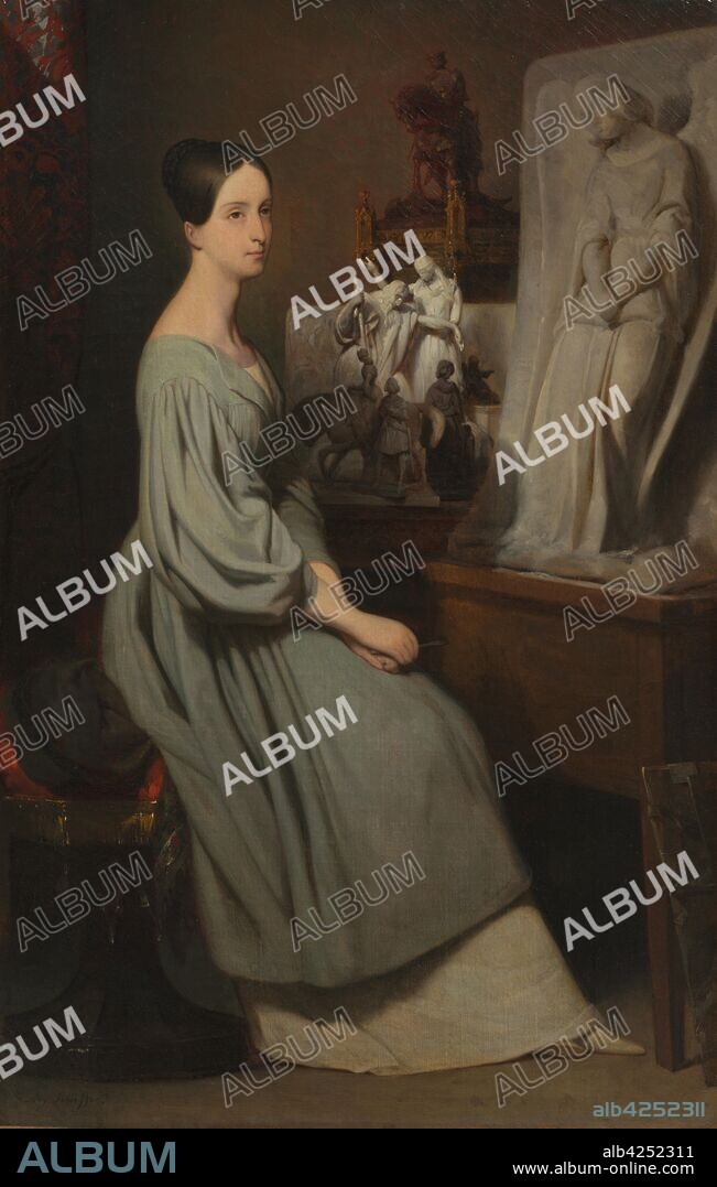 Princess Marie d'Orléans in Her Studio, c. 1838. Ary Scheffer (Dutch, 1795-1858). Oil on fabric; framed: 74 x 51.5 x 5.5 cm (29 1/8 x 20 1/4 x 2 3/16 in.); unframed: 67.3 x 40.7 cm (26 1/2 x 16 in.).