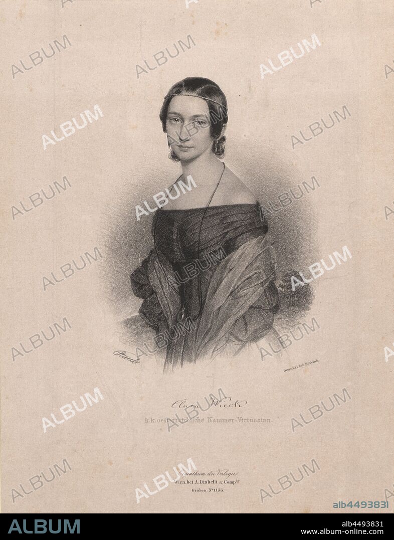 ANDREAS STAUB. Portrait of Clara Wieck-Schumann (1819-1896).