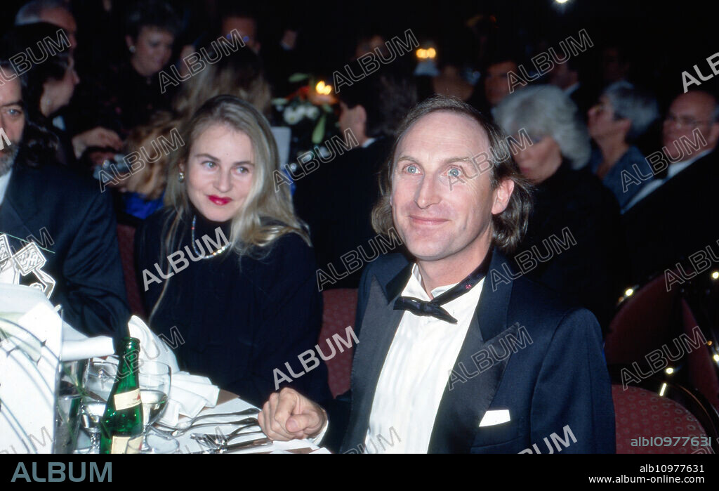 Comedian Otto Waalkes with his wife Manuela Manu Ebelt at the UFA Filmball in Neuss, Germany 1992.