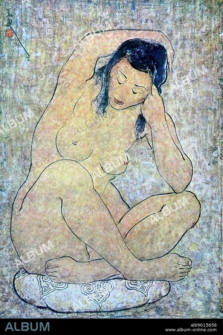 YULIANG PAN. After the bath' nude female figure by Pan Yuliang. Born Zhang Yuliang (18951977) this Chinese painter, renowned as the first woman in the country to paint in the Western style. her modernist works caused controversy and drew severe criticism in China during the 1930s.