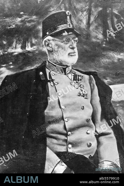ANONYM. Albrecht, Erzherzog; österr. Feldmarschall, Sohn von Erzherzog Karl und der Henriette von Nassau-Weilburg; Wien. 3.8.1817 - Arco 18.2.1895. Porträt. Gemälde, um 1890.