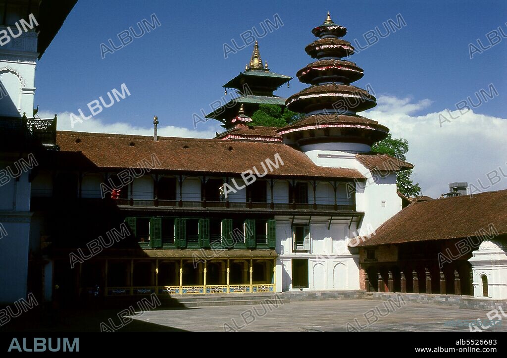 The Hanuman Dhoka, or royal palace, takes up most of the eastern side of Durbar Square. Built four centuries ago by Nepal's Malla kings, only a small part of the complex is open to the general public. At the left of the entrance stands a statue of Hanuman, the monkey god of Hindu mythology, after which the palace is named. Within the main courtyard is a likeness of Narasimha, the half-man, half-lion incarnation of Vishnu, disembowelling a demon.