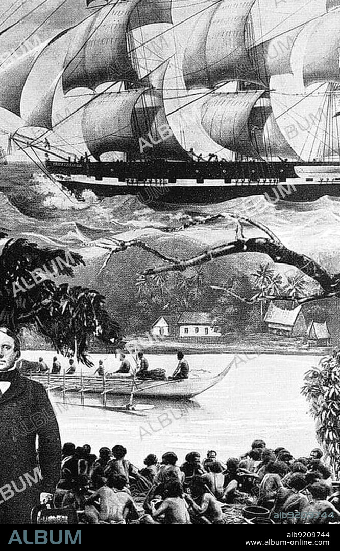 Johan Cesar Godeffroy (1 July 1813 - 9 February 1885) was a German merchant and Hanseatic called the King of the South Seas. Above, a ship of the Prussian Seehandlung, the Prinzessin Luise, Historic, digitally restored reproduction of an original from the early 20th century, exact original date unknown.