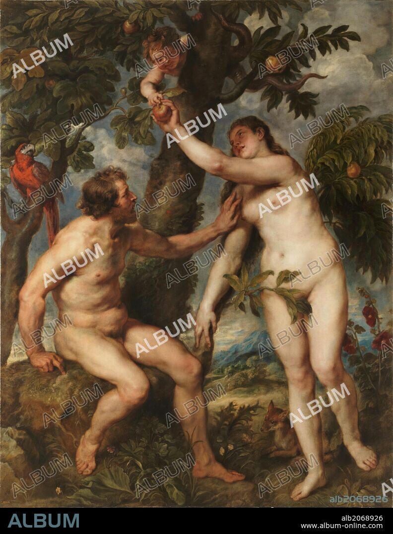 PETER PAUL RUBENS. Pedro Pablo Rubens (Copia Tiziano, Vecellio di Gregorio) / 'Adán y Eva', 1628-1629, Escuela Flamenca, Óleo sobre Lienzo, 238 cm x 184,5 cm, P01692.