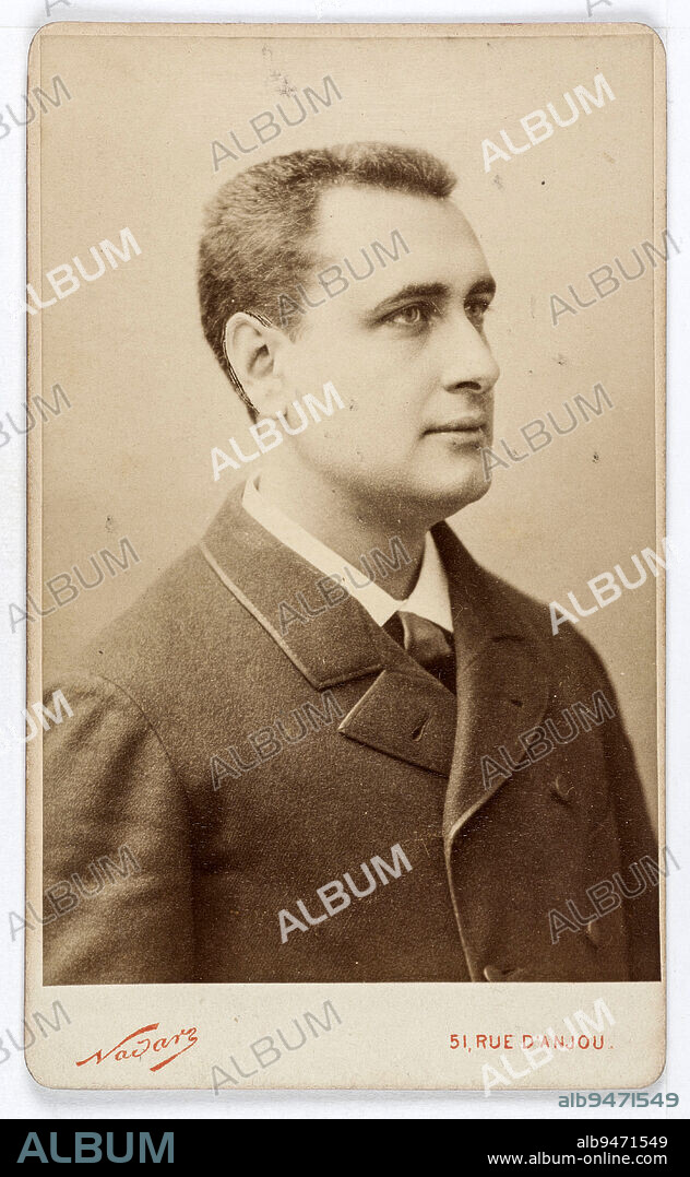 Portrait of Emile-Alexandre Taskin (1853-1897), singer and professor at the Conservatory in 1891., Atelier Nadar, Photographer, Between 1860 and 1890, 2nd half of the 19th century, Photography, Graphic arts, Photography, Albumen paper print, Dimensions - Work: Height: 9.3 cm, Width: 6 cm, Dimensions: Height: 10.5 cm, Width: 6.3 cm.