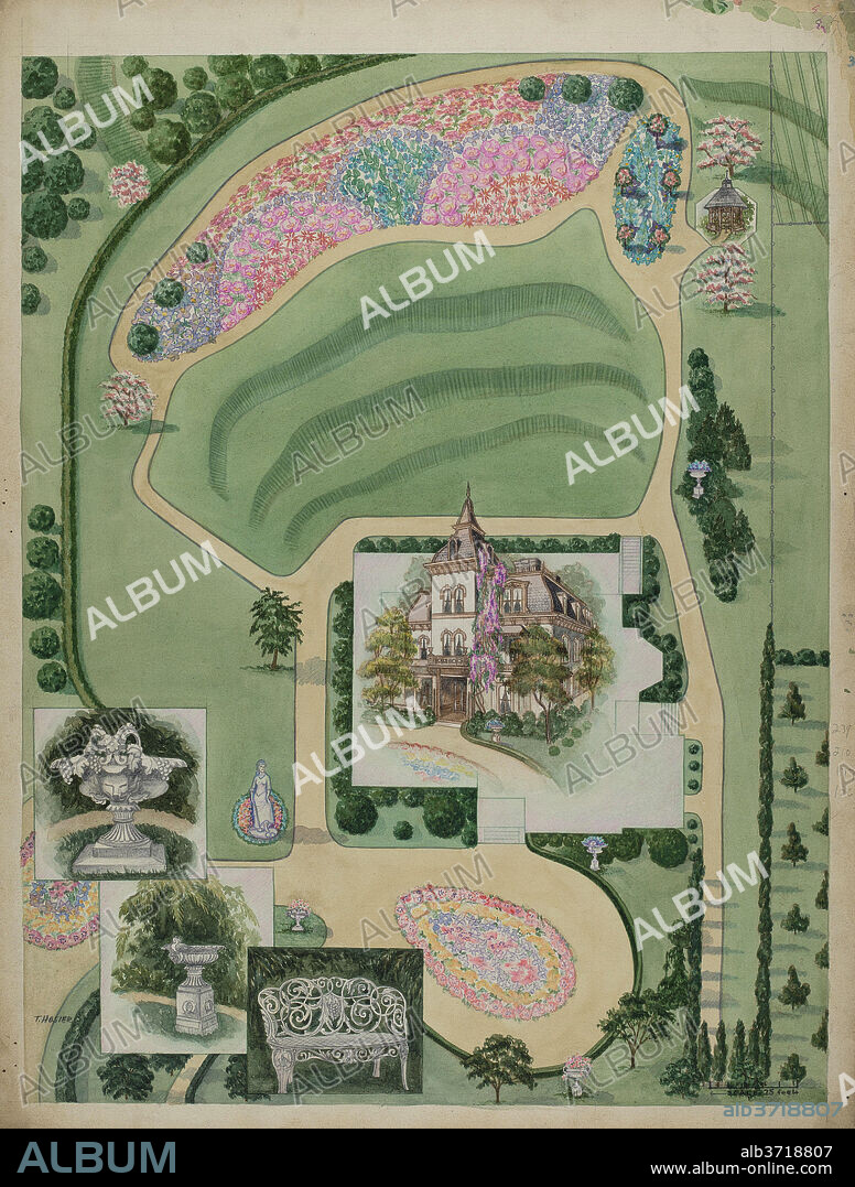TABEA HOSIER. William A. Wheelock Estate. Dated: c. 1936. Dimensions: overall: 50.6 x 38.3 cm (19 15/16 x 15 1/16 in.). Medium: watercolor, gouache, and graphite on paperboard.