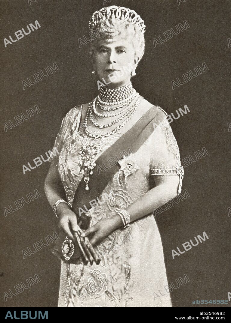 Mary of Teck, Victoria Mary Augusta Louise Olga Pauline Claudine Agnes, 1867 – 1953. Queen consort of the United Kingdom as the wife of King George V. From The Story of 25 Eventful Years in Pictures, published 1935.