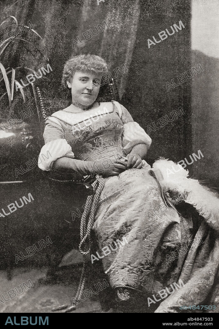 Frances Eliza Hodgson Burnett, 1849 â€“ 1924.  British-American novelist and playwright.  From The International Library of Famous Literature, published c. 1900.