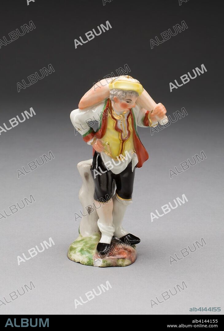 Figure of a Butcher. Attributed to Jean-Jacques Louis; French, 1703-1772. Date: 1760-1770. Dimensions: H. 11.4 cm (4 1/2 in.). Hard-paste porcelain, polychrome enamels, and gilding. Origin: France.