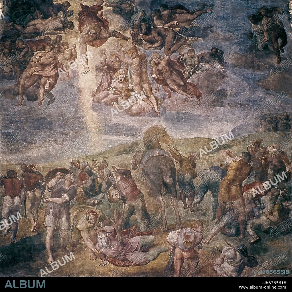 MICHELANGELO. 'The Conversion of Saul', c. 1542-1545, Fresco, 625 x 661 cm.