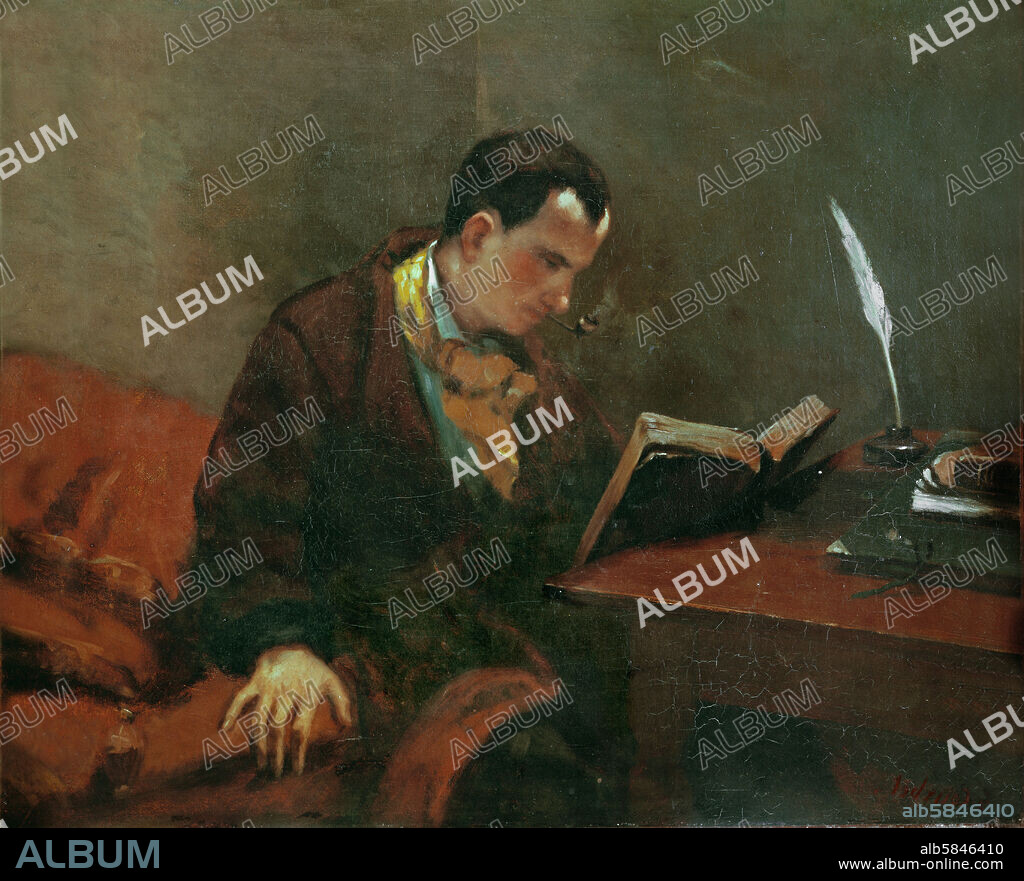 GUSTAVE COURBET. Charles Baudelaire, French poet. Oil on canvas (1848).