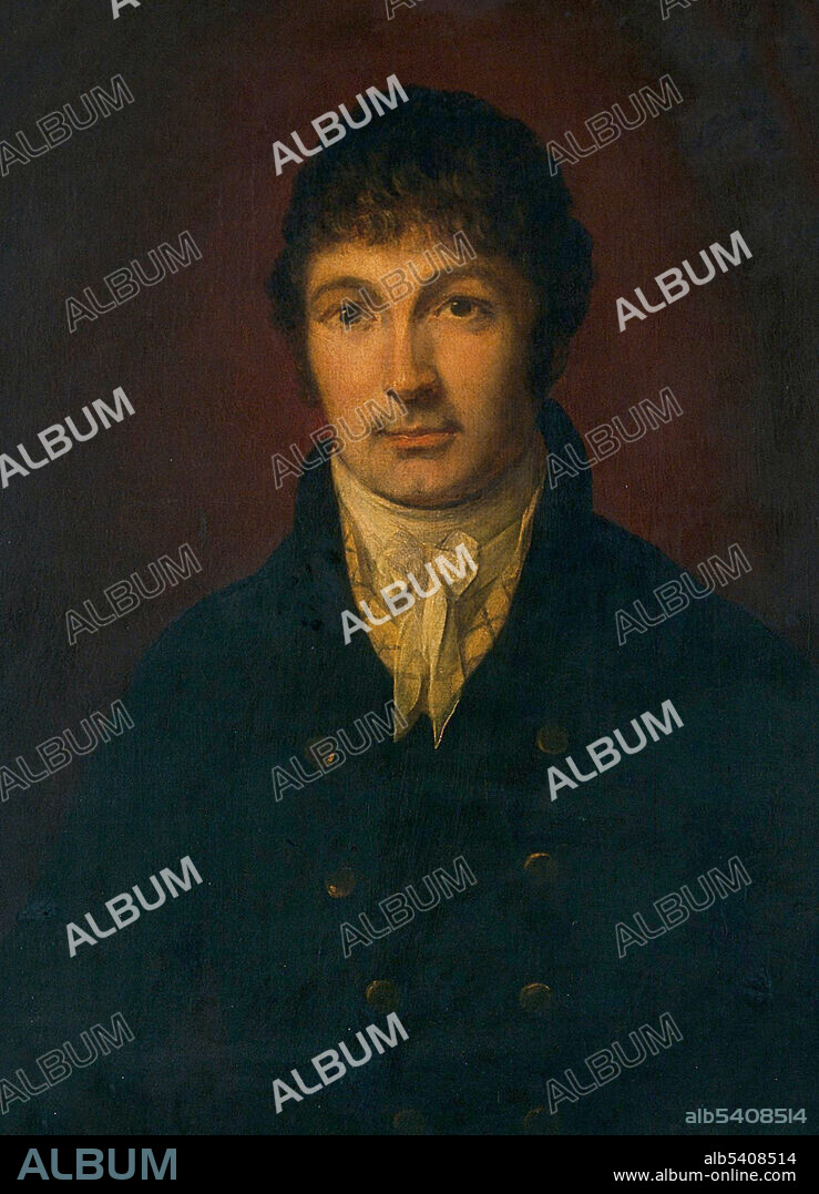 Sir Humphry Davy, 1st Baronet (December  17, 1778 - May 29, 1829) was a Cornish chemist and inventor, best remembered today for isolating, using electricity, a series of elements for the first time: potassium and sodium in 1807 and calcium, strontium, barium, magnesium and boron the following year, as well as discovering the elemental nature of chlorine and iodine. He also studied the forces involved in these separations, inventing the new field of electrochemistry. In 1799 Davy experimented with nitrous oxide and became astonished that it made him laugh, so he nicknamed it "laughing gas", and wrote about its potential anesthetic properties in relieving pain during surgery.  He was a Baronet, President of the Royal Society, Member of the Royal Irish Academy, and Fellow of the Geological Society. He also invented the Davy lamp and a very early form of incandescent light bulb. He joked that his assistant Michael Faraday, who later became an even greater chemist and physicist, was his greatest discovery. He spent the last months of his life writing Consolations in Travel, a compendium of poetry, thoughts on science and philosophy. Published posthumously, the work became a staple of both scientific and family libraries for several decades afterward. He died in 1829 at the age of  50. Oil painting, no artist credited, undated.