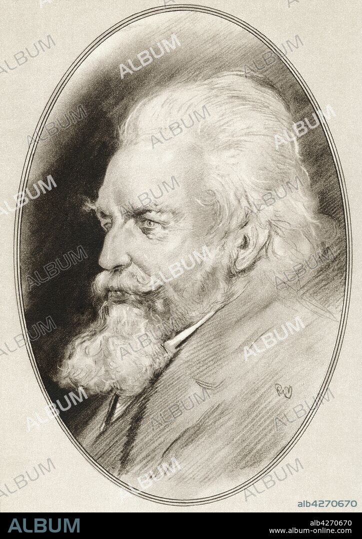 Ernst Heinrich Philipp August Haeckel,  1834 – 1919 German biologist,  naturalist,  philosopher,  physician,  professor,  marine biologist,  and artist Illustration by Gordon Ross,  American artist and illustrator 1873-1946,  from Living Biographies of Great Scientists.