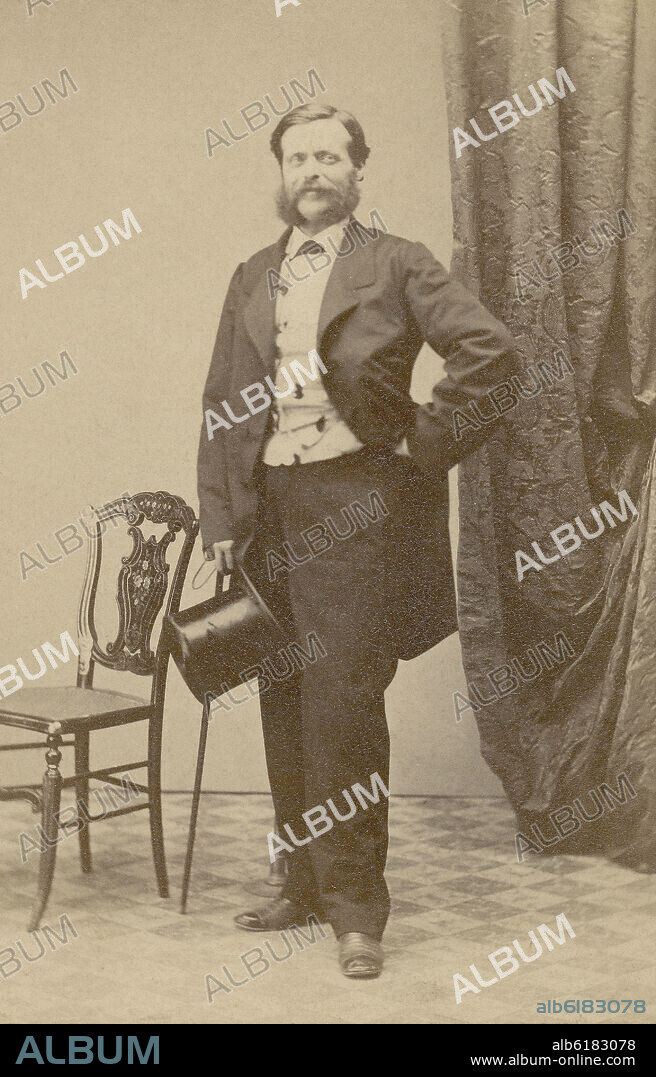 JOSE MARTINEZ SANCHEZ (1808-1874). P- RETRATO DEL MARQUES DE SANTA ANA - FOTOGRAFIA EN BLANCO Y NEGRO - SIGLO XIX.