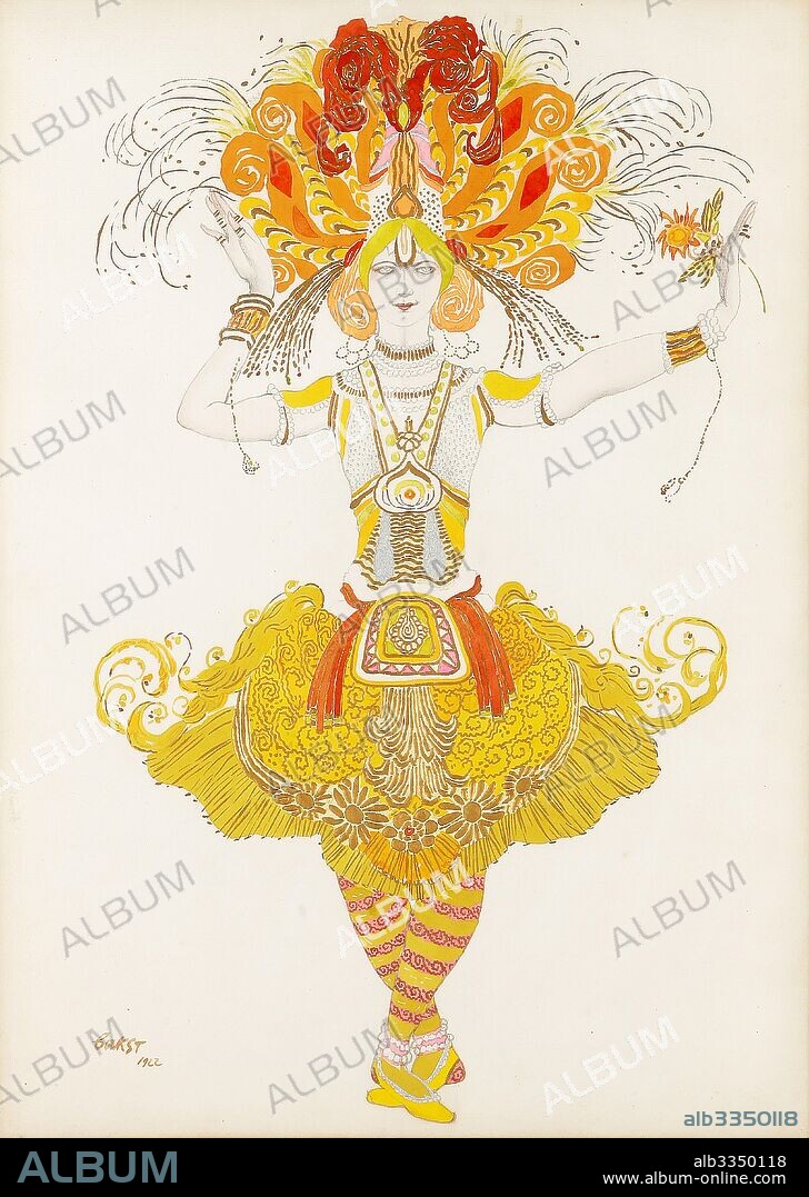 LEON BAKST. Costume design for the ballet The Firebird (L'oiseau de feu) by I. Stravinsky.