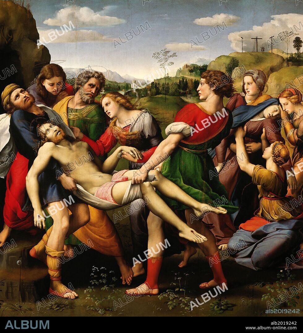 Raphael / 'The Deposition (Pala Baglione)', 1507, Oil on wood, 184 x 176 cm.