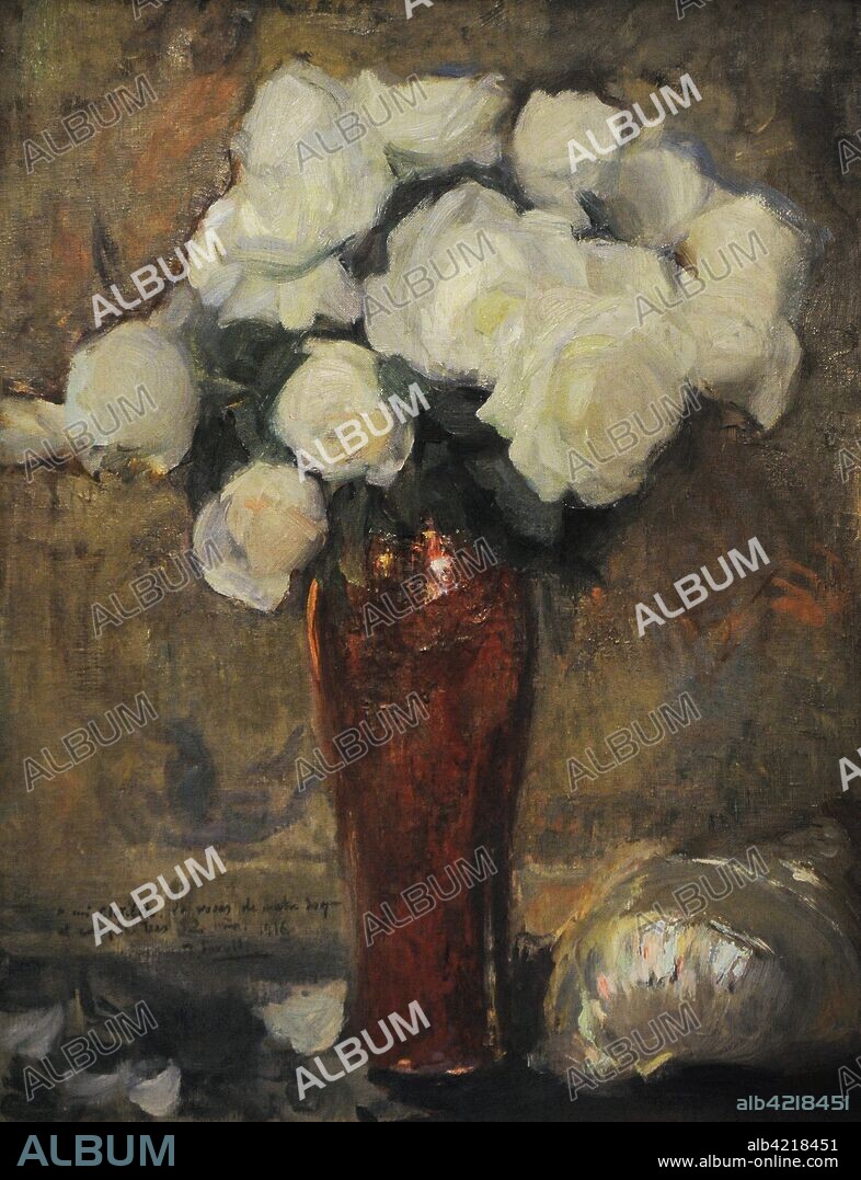 Joaquín Sorolla y Bastida (1863-1923). Pintor español. Rosas blancas, 1916. Oleo sobre lienzo, 60 x 47 cm. Museo Sorolla. Madrid. España.