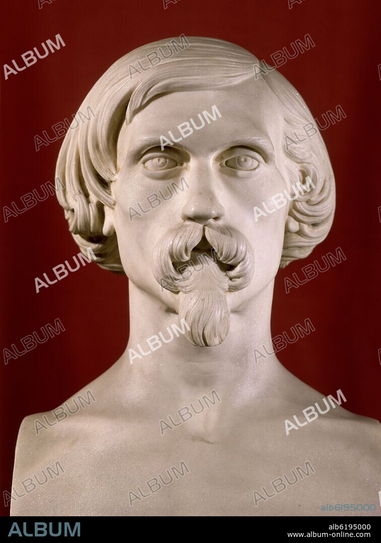 PONCIANO PONZANO Y GASCON. BUSTO DE EUGENIO OCHOA - 1860 - MARMOL - NEOCLASICISMO ESPAÑOL.