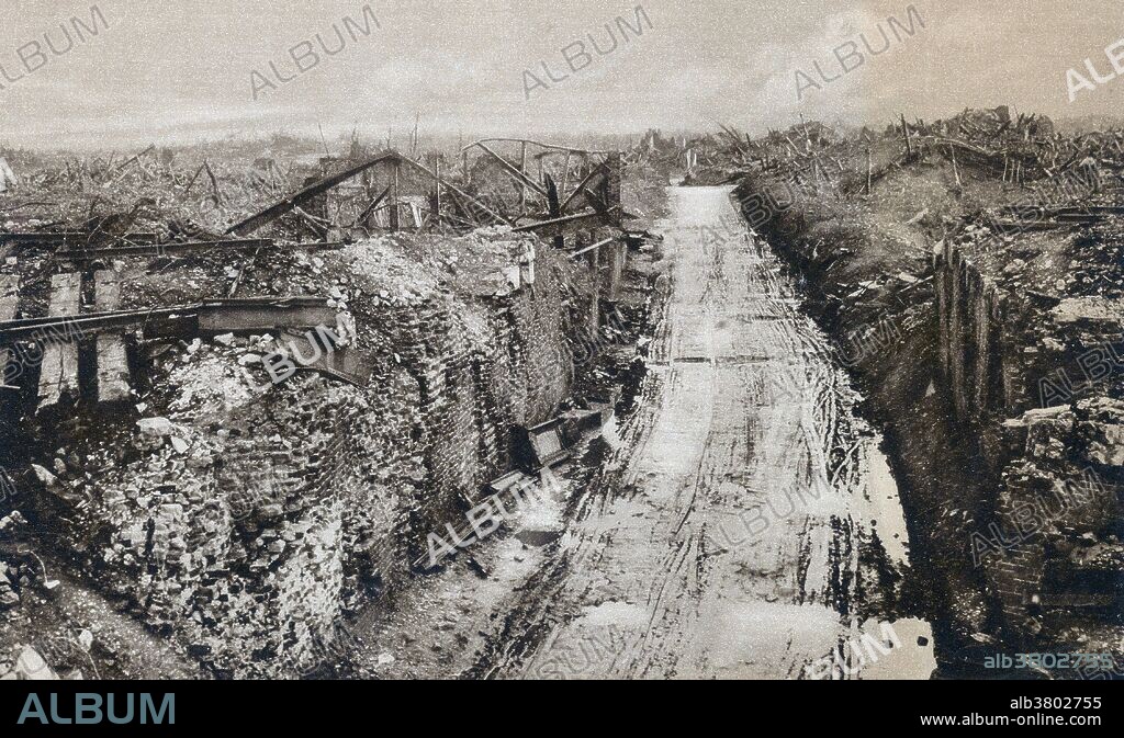 In 1849, coal was discovered in Lens, leading to the expansion of the city, becoming an important industrial center. During WWI the Germans flooded the mines and razed 10,000 workmen's houses to the ground. A scorched earth policy is a military strategy which involves destroying anything that might be useful to the enemy while advancing through or withdrawing from an area. It is a military strategy where all of the assets that are used or can be used by the enemy are targeted, such as food sources, transportation, communications, industrial resources, and even the people in the area. The practice can be carried out by an army in enemy territory, or in its own home territory. No date available.