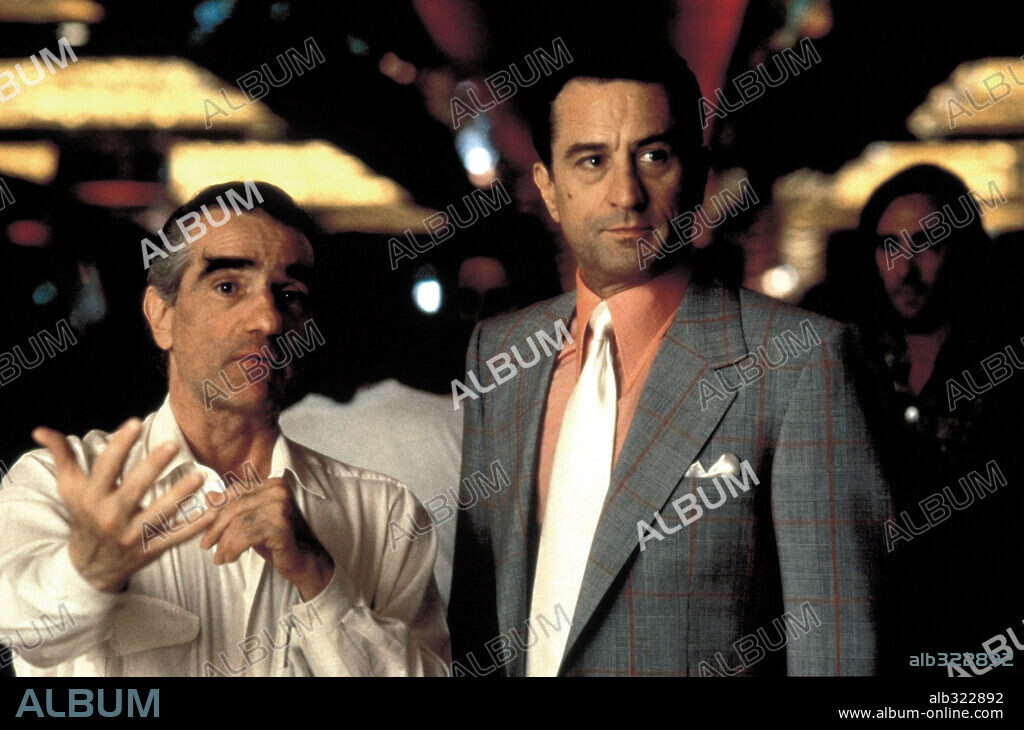 MARTIN SCORSESE y ROBERT DE NIRO en CASINO, 1995, dirigida por MARTIN SCORSESE. Copyright UNIVERSAL PICTURES / CARUSO, PHILLIP.