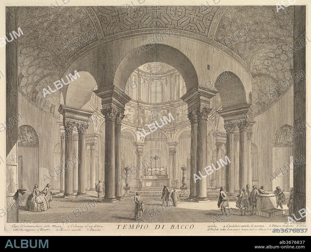 S. Constanza (erroneously callled Temple of Bacchus) (Veduta interna del Sepolcro di S. Constanza, fabbricato da Costantino Magno, ed erroneamente detto il Tempio di Bacco, inoggi Chiesa della medisme Santa). Artist: Giovanni Battista Piranesi (Italian, Mogliano Veneto 1720-1778 Rome). Series/Portfolio: Vedute di Roma (Views of Rome). Date: ca. 1756.