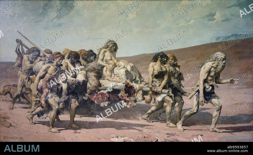 Fernand Cormon (1845-1924),. Caín, 1880,. Óleo sobre lienzo, Museo de Orsay, Ministerio de Cultura y Comunicación Francés, Paris, France,Western Europe.