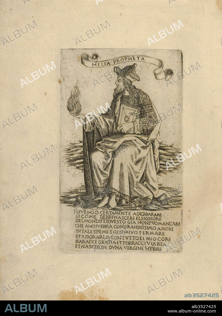 Drawings and Prints, Print, The Prophet Elijah, from Prophets and Sibyls, Prophets and Sibyls, Artist, After, Francesco Rosselli, Baccio Baldini, Florence 1448–1508/27 Venice (?), Italian, Florence 1436?–?1487, Rosselli, Francesco, Baldini, Baccio, Italian, 1448, 1436, 1527, 1487, 1480–90.