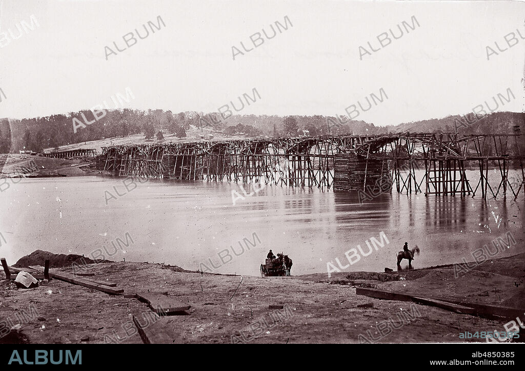 MATHEW BRADY. Bridge Across Tennessee River at Chattanooga, ca. 1864. Formerly attributed to George N. Barnard.