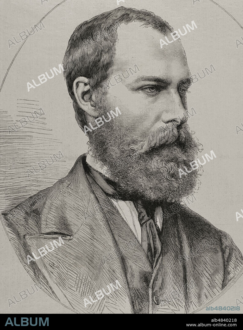 Luis Felipe Alberto de Orleans y Mecklemburgo-Schwerin (1838-1894). Conde de París. Pretendiente al trono francés desde 1848 hasta su muerte. Nieto de Luis Felipe I, rey de Francia. Tras la caída de la monarquía en 1848 abandonó Francia. Retrato. Grabado. La Ilustración Española y Americana, 1878.