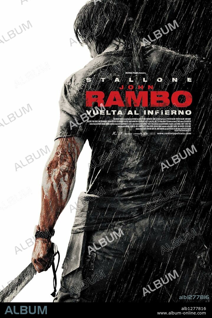 Poster of JOHN RAMBO, 2008, directed by SYLVESTER STALLONE. Copyright MILLENNIUM FILMS.