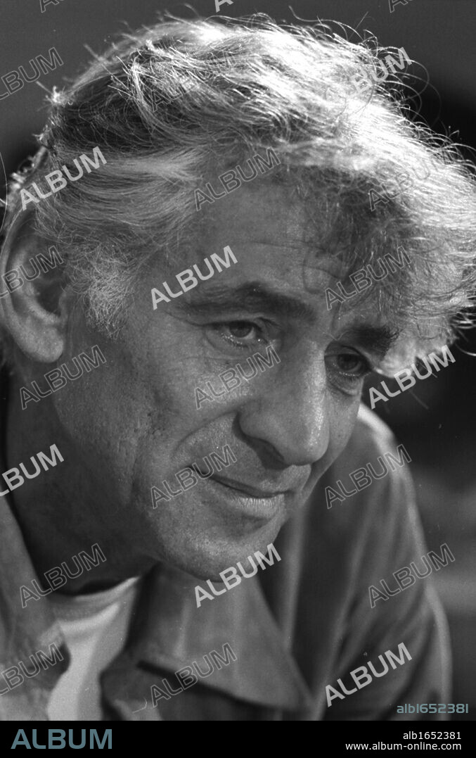 Leonard Bernstein in rehearsal of his "Mass" Leonard Bernstein 1918 - 1990) American conductor, composer, author, music lecturer and pianist.