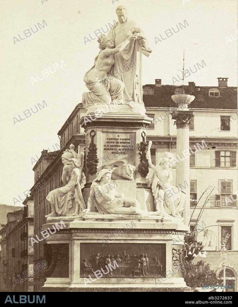 Monument to Camillo Benso Conte di Cavour by Giovanni Battista Duprè in Turin, Torino Piedmont Italy, Anonymous, c. 1885 - c. 1900.
