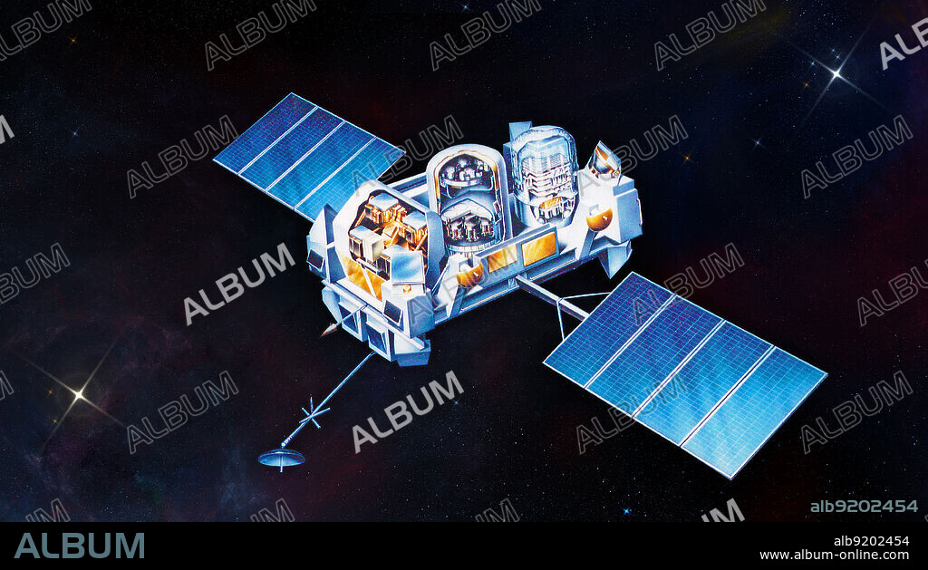 Illustration of the Compton Gamma Ray Observatory shows the locations of its four instruments, the Burst And Transient Source Experiment (BATSE), the Oriented Scintillation Spectrometer Experiment (OSSE), the Imaging Compton Telescope (COMPTEL), and the Energetic Gamma Ray Experiment Telescope (EGRET). In 1991 NASA launched the Compton Gamma Ray Observatory, an astronomical satellite that transformed our knowledge of the high-energy sky. Compton produced the first-ever all-sky survey in gamma rays, the most energetic and penetrating form of light, discovered hundreds of new sources and unveiled a universe that was unexpectedly dynamic and diverse. Compton's findings included the discovery of a new class of galaxy powered by supermassive black holes, the surprising detection of gamma rays from thunderstorms on Earth, and the most persuasive evidence to date that gamma-ray bursts were the most distant and powerful explosions in the cosmos.
