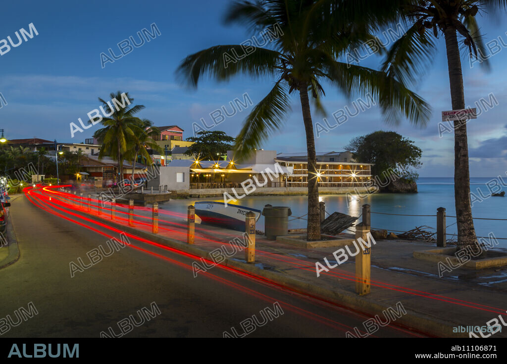 St. Lawrence Gap at dusk, Christ Church, Barbados, West Indies, Caribbean, Central America.