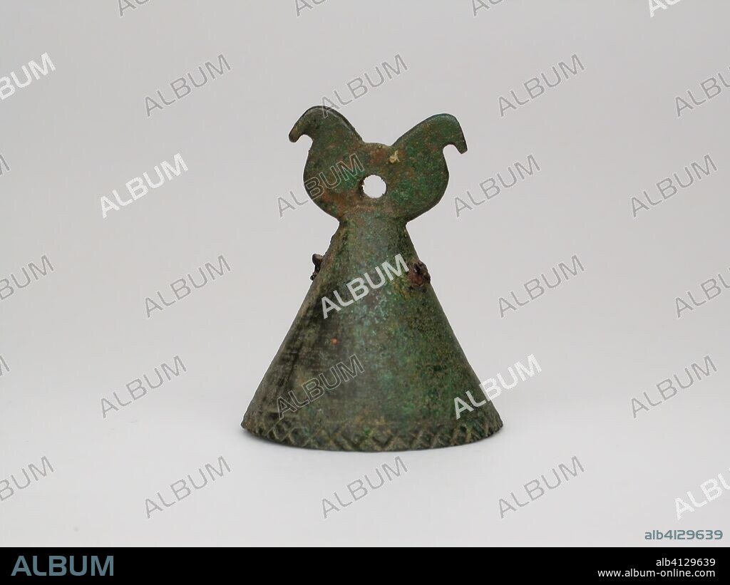 ANCIENT GREEK. Bell. Greek; Thessaly. Date: 800 BC-600 BC. Dimensions: 4.0 × 3.1 × 3.1cm (1 5/8 × 1 1/4 × 1 1/4 in.). Bronze. Origin: Greece.