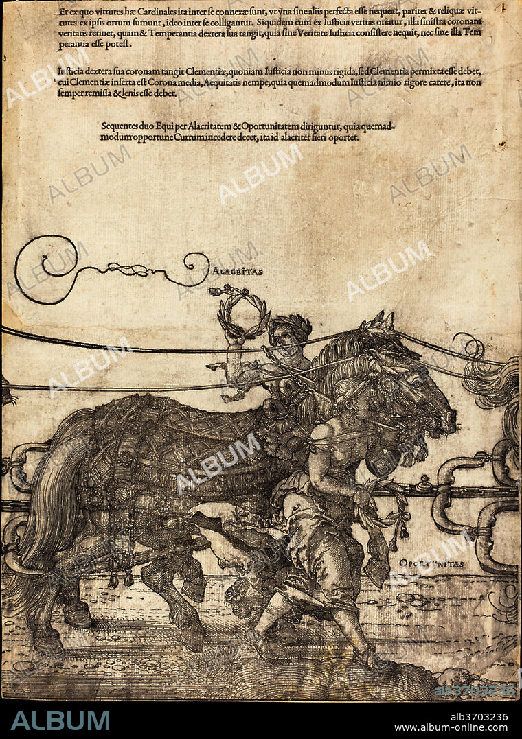 ALBERTO DURERO. The Triumphal Chariot of Maximilian I (The Great Triumphal Car) [plate 4 of 8]. Dated: 1522. Medium: woodcut.