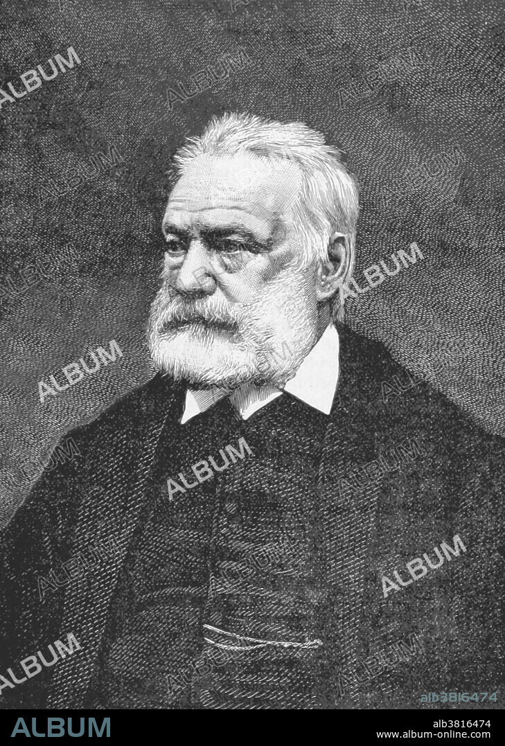 Hugo in 1883. Victor Marie Hugo (February 26, 1802 - May 22, 1885) was a French poet, novelist, and dramatist of the Romantic movement. He is considered one of the greatest and best known French writers. In France, Hugo's literary fame comes first from his poetry but also rests upon his novels and his dramatic achievements. Outside France, his best-known works are the novels Les Miserables and Notre-Dame de Paris (The Hunchback of Notre-Dame). Because of his concern for the rights of artists and copyright, he was a founding member of the Association LittÃ©raire et Artistique Internationale, which led to the Berne Convention for the Protection of Literary and Artistic Works. His novels as well as his plays have been a great source of inspiration for musicians, stirring them to create not only opera and ballet but musical theatre. His poems attracted an exceptional amount of interest from musicians, and numerous melodies have been based on his poetry. His death from pneumonia in 1885, at the age of 83, generated intense national mourning. He was not only revered as a towering figure in literature, he was a statesman who shaped the Third Republic and democracy in France. More than two million people joined his funeral procession in Paris from the Arc de Triomphe to the PanthÃ©on, where he was buried. He shares a crypt within the PanthÃ©on with Dumas and Zola.