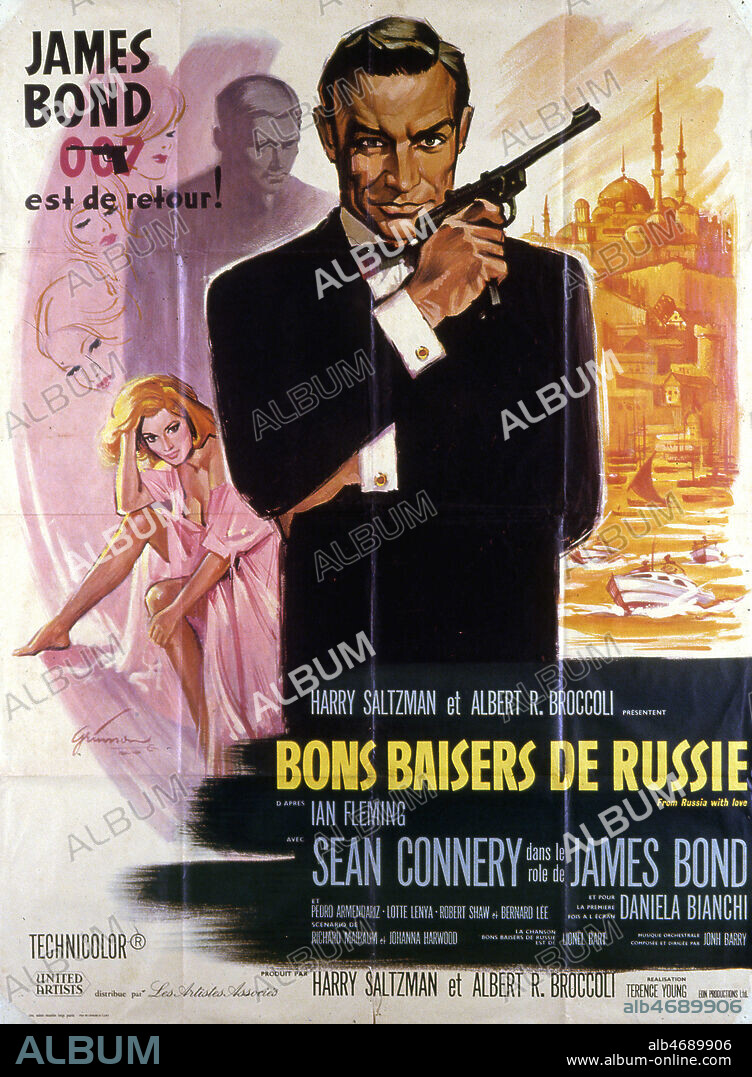 'Bons baisers de Russie' Affiche du film realise en 1963 par Terence YOUNG (NE EN 1915) d'apres Ian FLEMING avec Sean CONNERY (NE EN 1930). Credit : Coll. Perron/KHARBINE-TAPABOR.