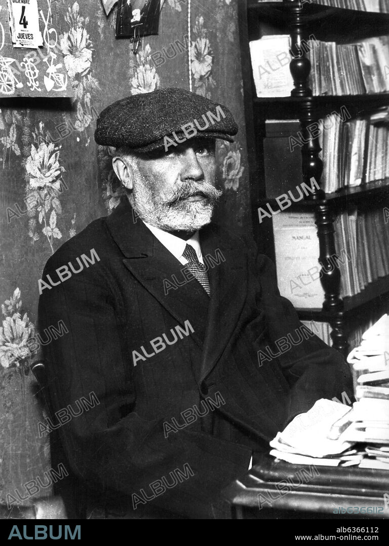RETRATO DE PABLO IGLESIAS FUNDADOR DEL PSOE Y DE LA UGT - FOTOGRAFIA EN BLANCO Y NEGRO - 1911.
